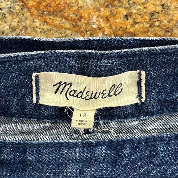 Madewell Raw-Hem Mini Wrap Skirt in Cardiff Wash sz 12 - Picture 9 of 9